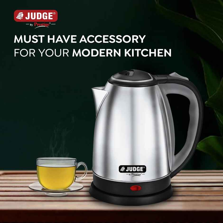 Judge By Prestige Ace 1.5L Electric SS Kettle, 1350 Watts, Elegant SS Design, Silver, 1Year Warranty