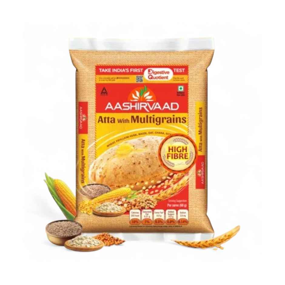 Aashirvaad High Fibre Atta with Multigrains | 3 Rotis fulfil 35% Daily Fibre Combo