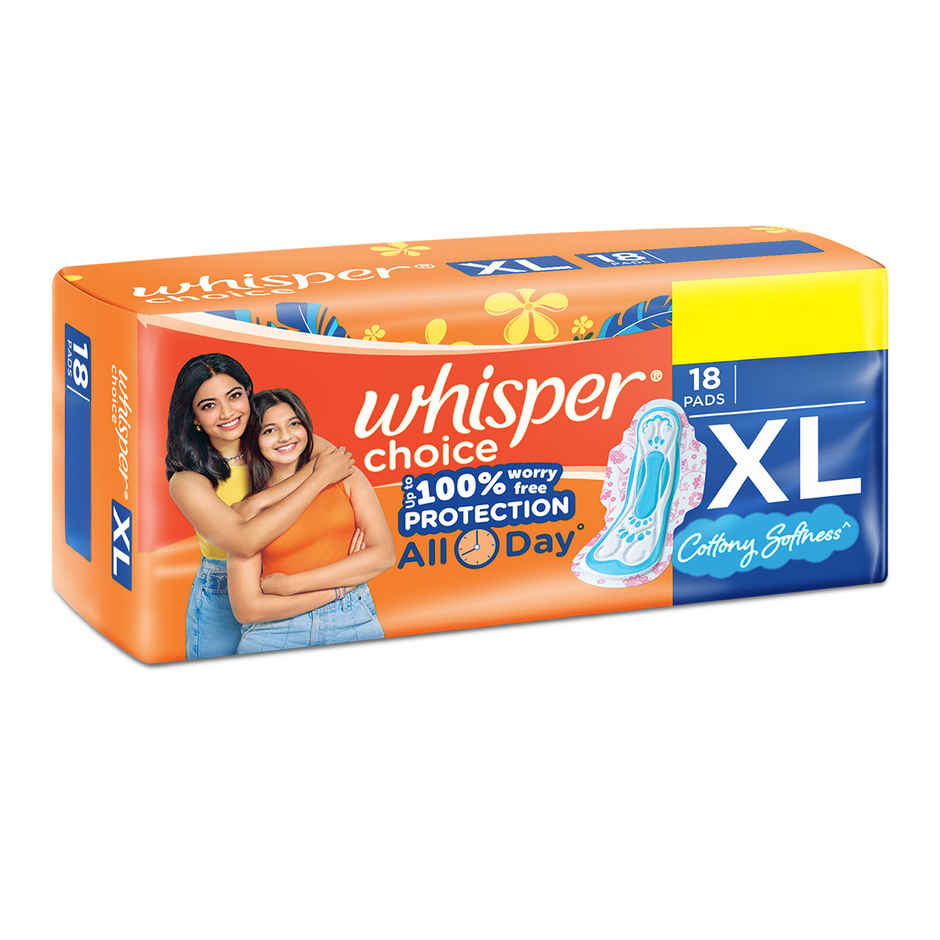 Whisper Choice Sanitary Pads | XL | 18 pcs