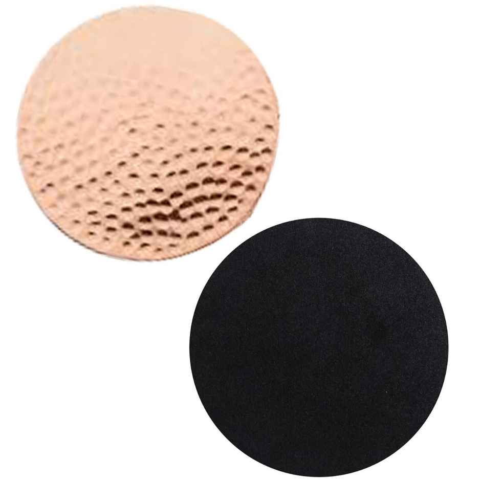Bar Box Rose Gold Plating Hammered Design Coasters With Velvet Base For Drinks | Set of 4