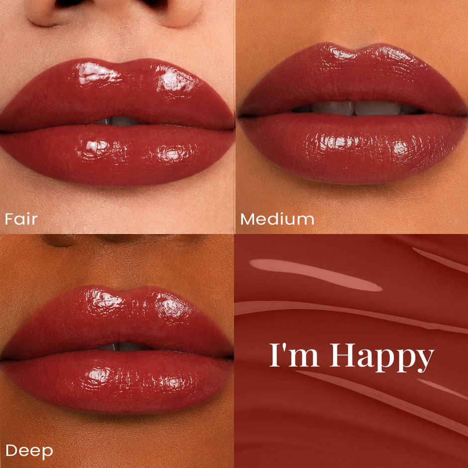 Staze Gloss Lock 2-in-1 Liquid Lipstick + Clear Gloss | Transferproof  | 05 Im Happy | 7g