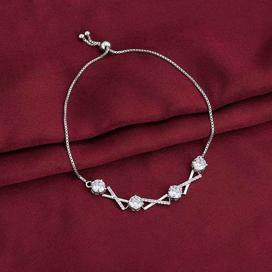Giva Silver Zircon Excess Bracelet