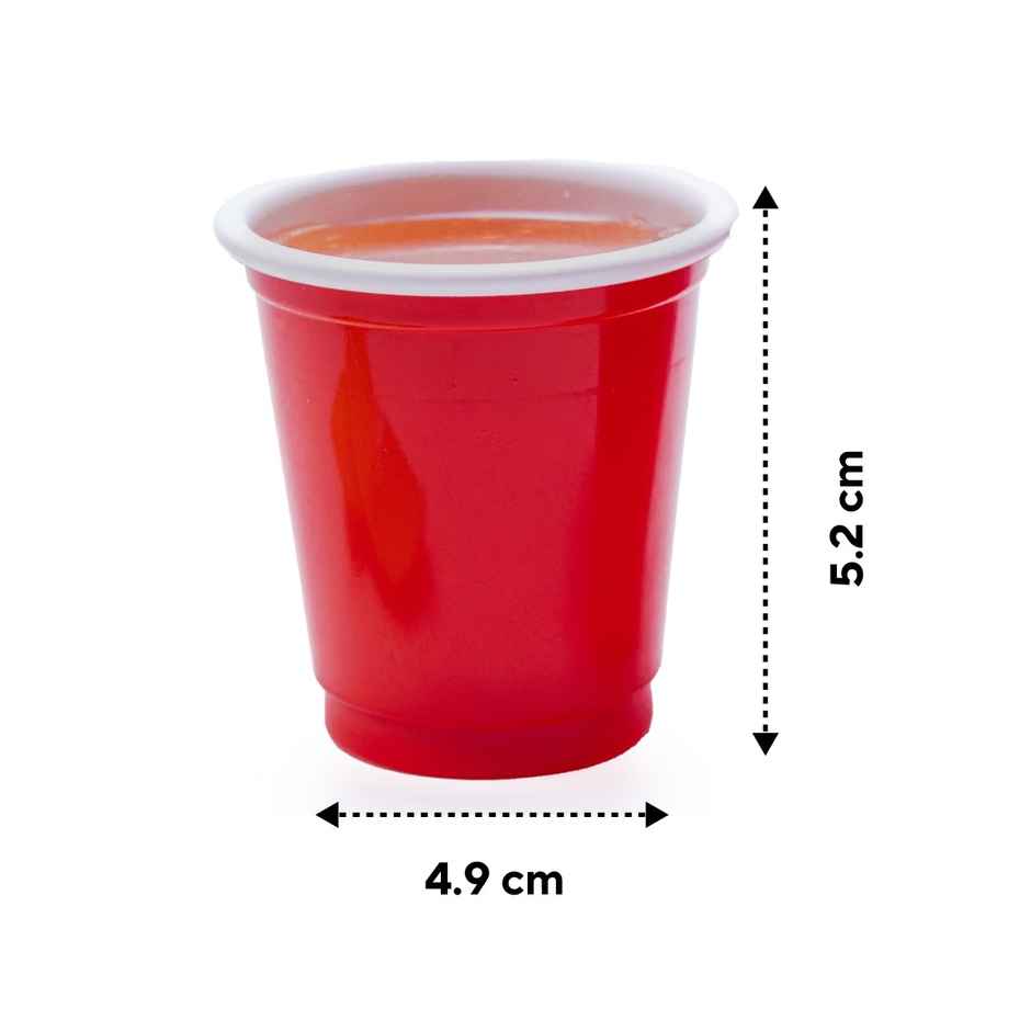 Premium Red Party Shot Cups | 60 ml | Pack of 20 | Disposable Glass | Urgo