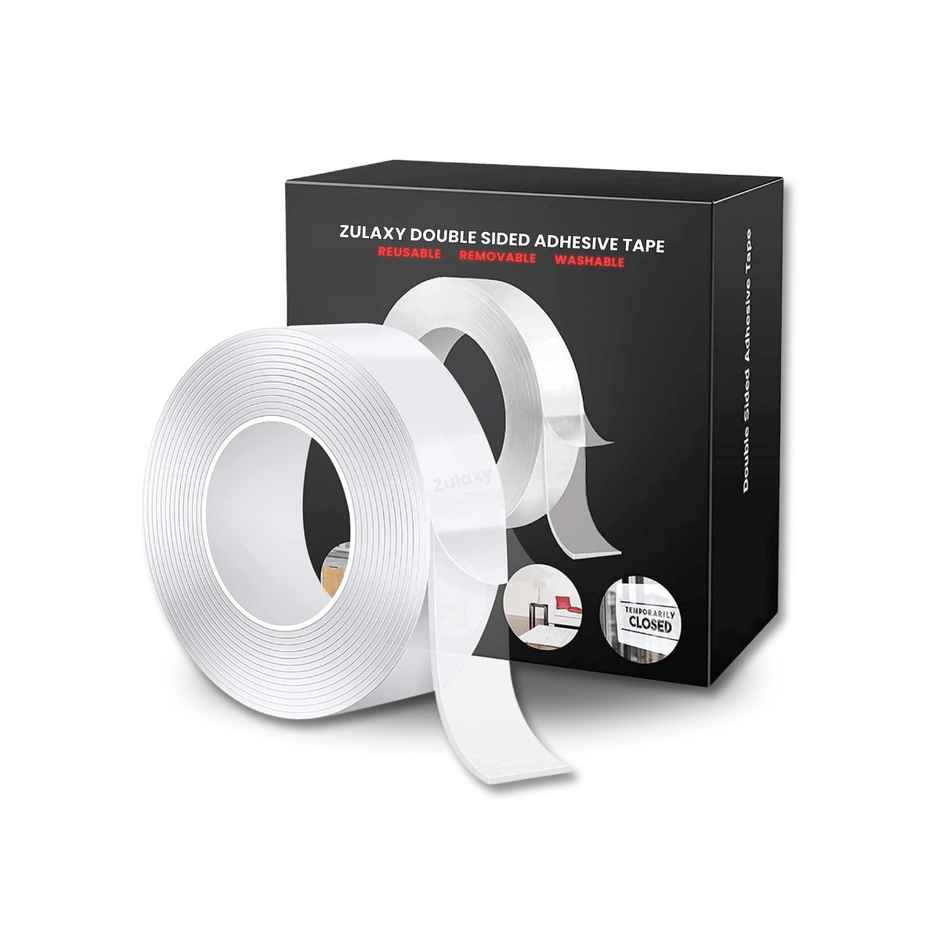 Zulaxy Transparent Double Sided Tape - Strong Adhesive for Multiple Surfaces | 3 m