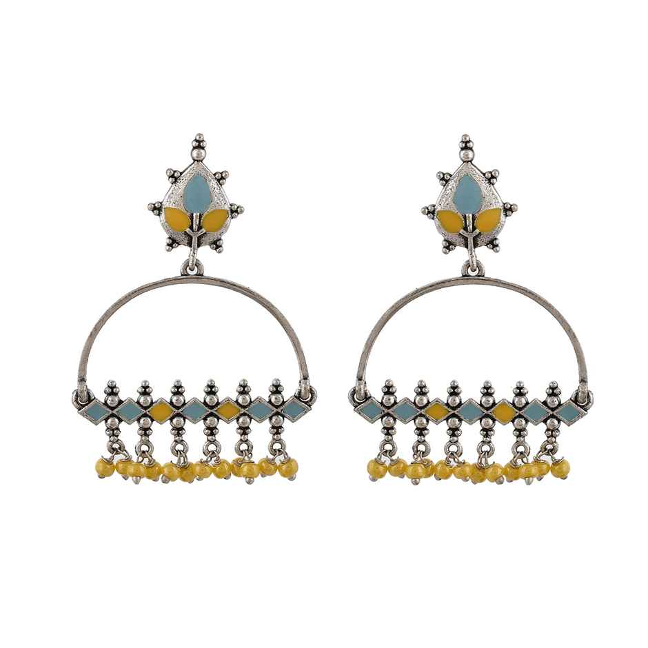 Voylla Bagh E Fiza Yellow Beads Earrings