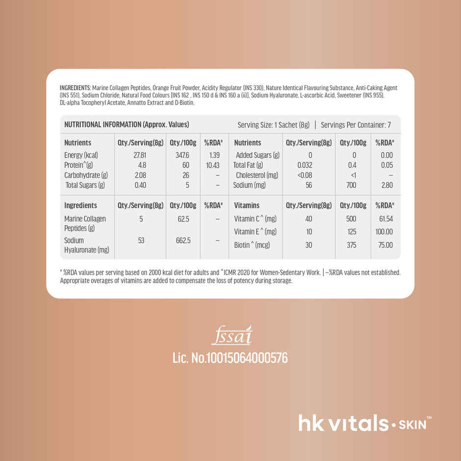 hk vitals Skin Radiance Marine Collagen Supplement Orange Pack of 7