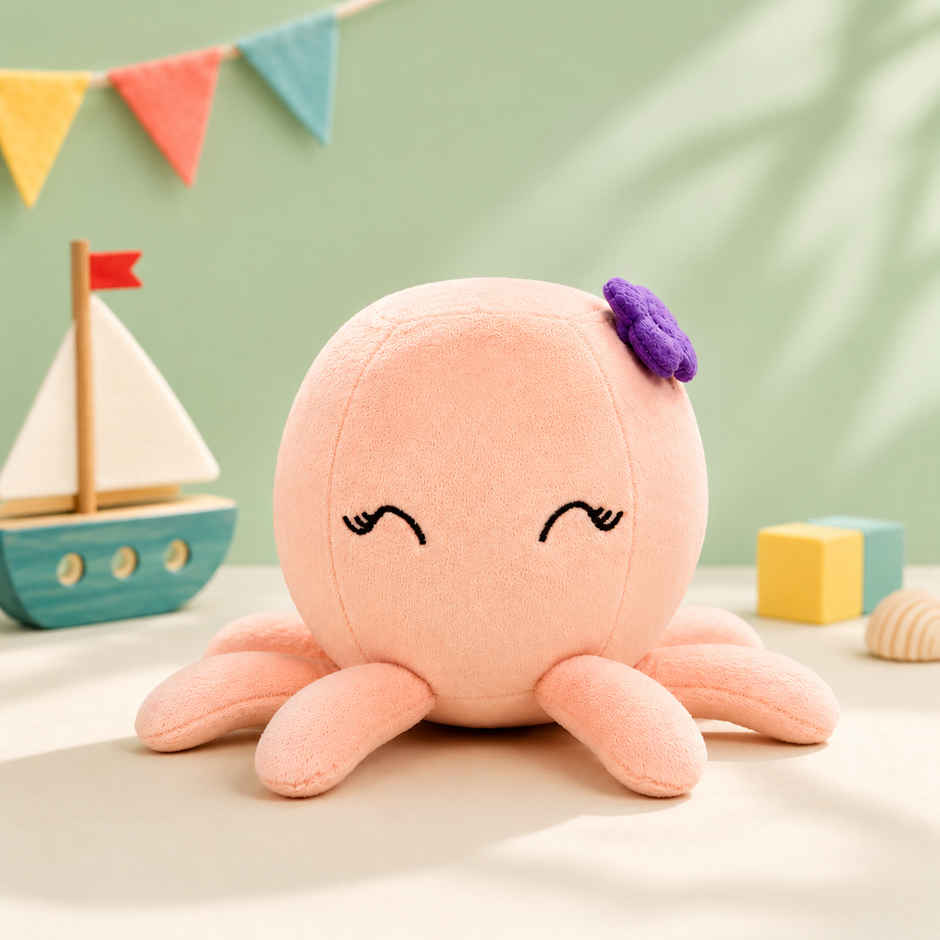 Zoowee Soft Octopus Soft Toy | 25 cm | Peach