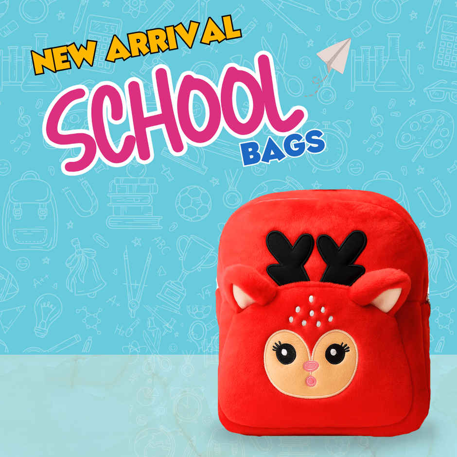 Toytales Cute Deer Bag | Plush Backpack School | Bag For Kids | Kids Bag