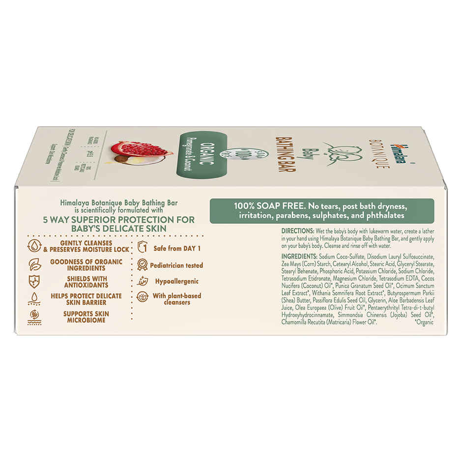 Himalaya Botanique Baby Bathing Bar | Organic | No Tears | Preserves Moisture | Dermatologically Tested