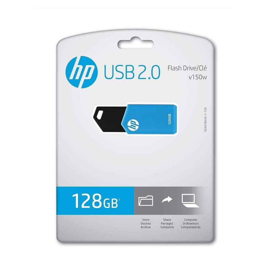 Hp V150W 128Gb Usb 2.0 Flash Drive (Blue)