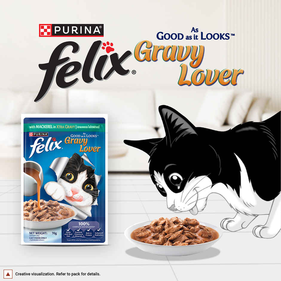 Purina Felix Gravy Lover, Meaty Mackerel Chunks