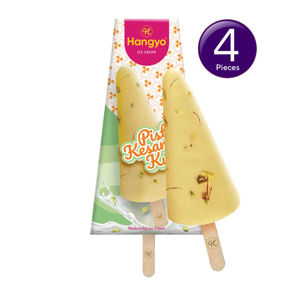 Hangyo Pista Kesar Kulfi Medium Fat Ice Cream Combo    