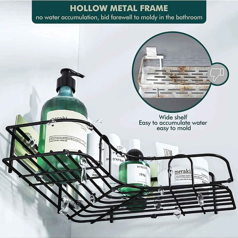 Zedak Self-Adhesive Shelf | Rack | Storage Organizer for Bathroom and Kitchen Corner Wall
