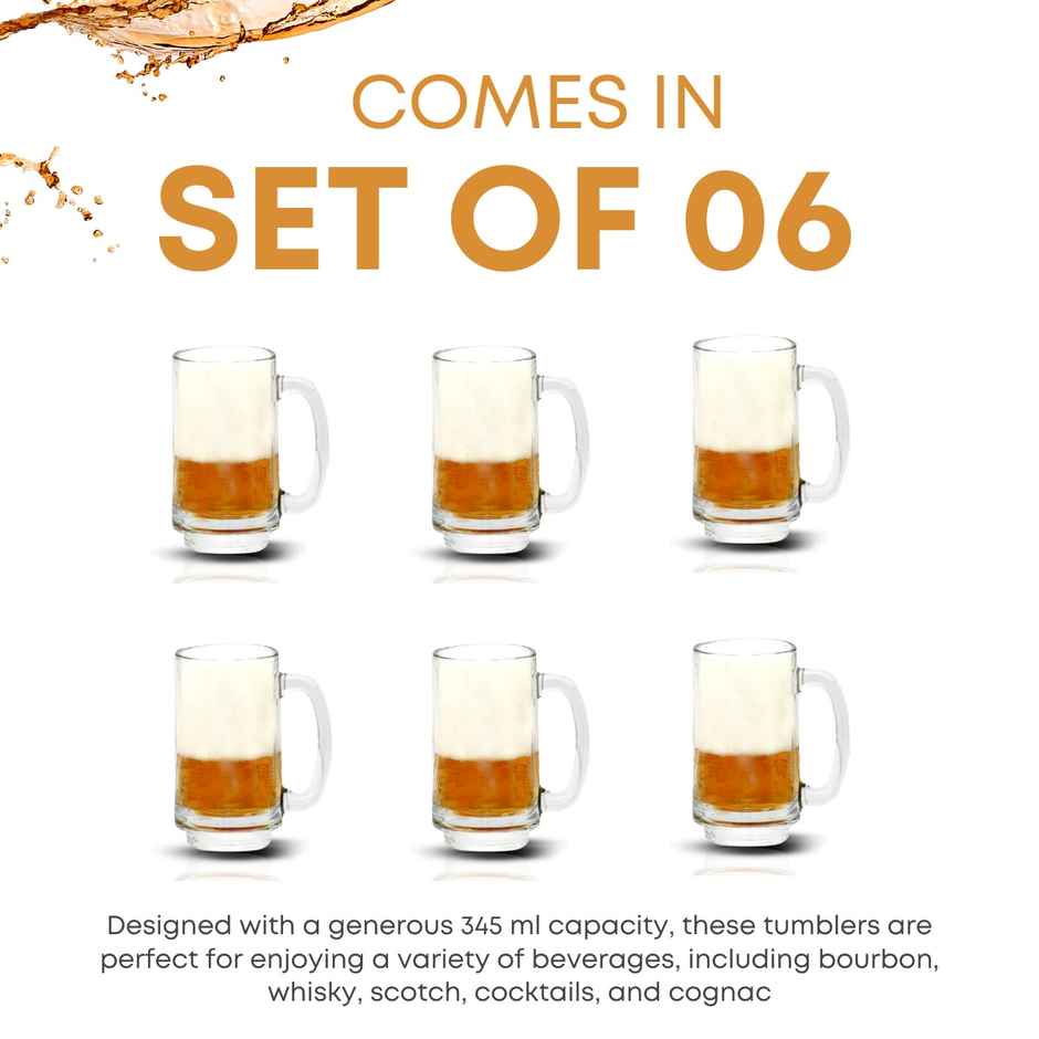 Bistro Beer Juice Milkshake Mug Set | 345 ml Each | Yera Glassware