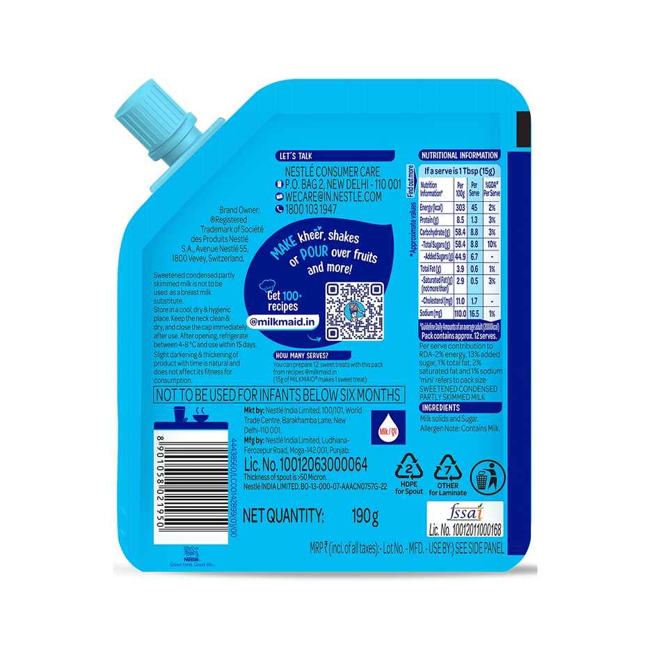 Nestle Milkmaid Mini | Sweetened Liquid Condensed Milk | Rich & Creamy