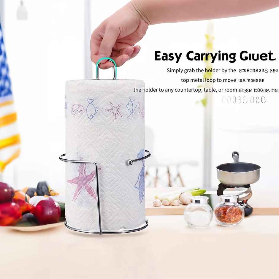 Urbanfix Bulfyss Alloy Steel Kitchen Roll Dispenser | Paper Towel Napkin Holder & Tissue Stand