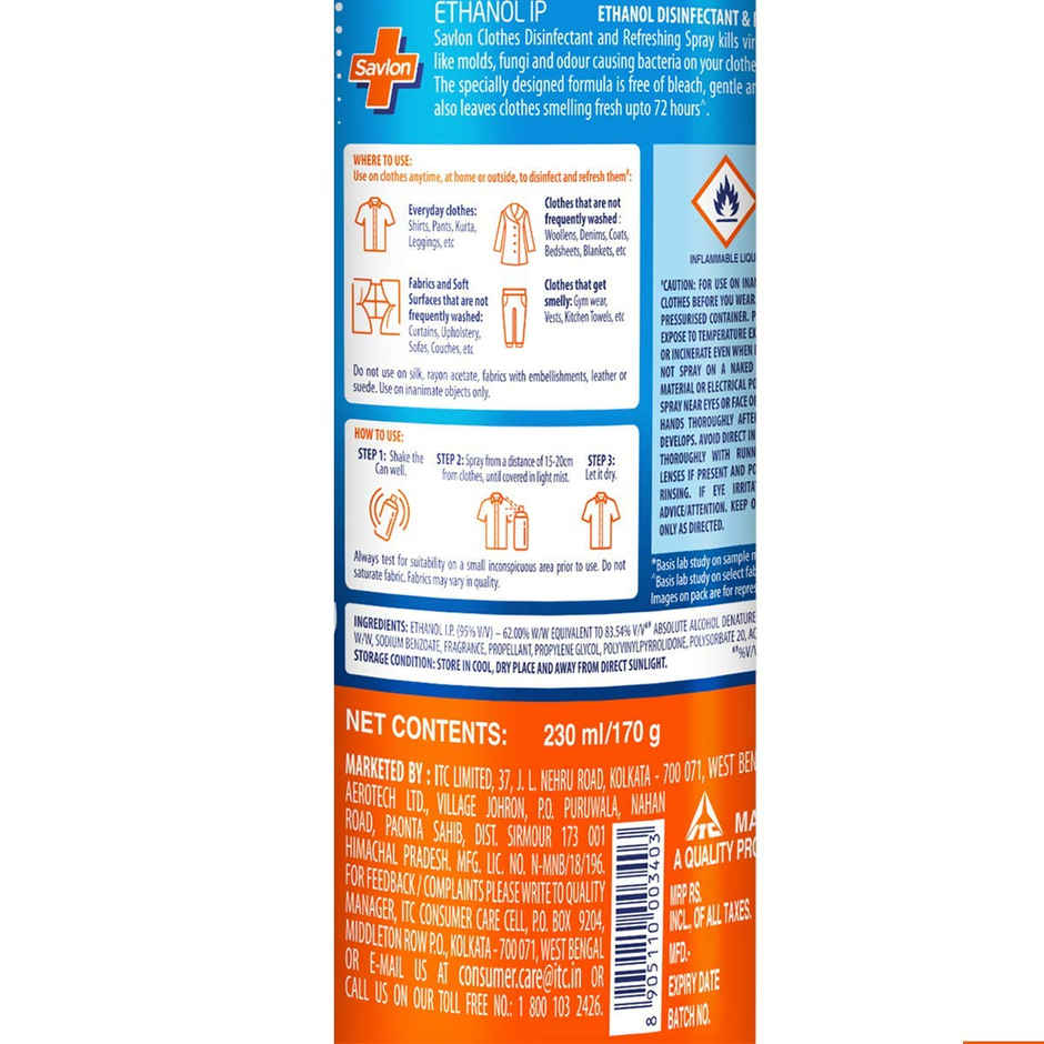 Savlon Clothes Disinfectant & Refreshing Spray Fresh Breeze