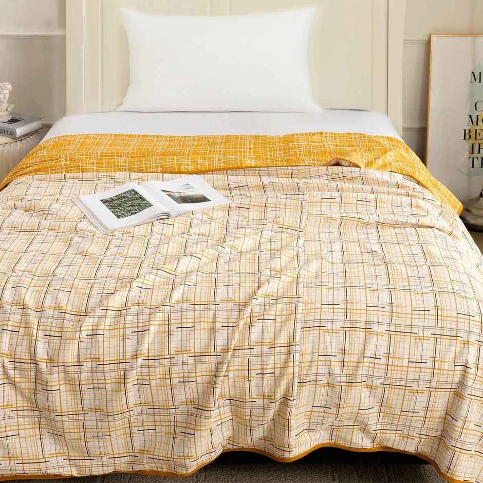 Story@home Printed Single Dohar/Duvet Cover (Cotton, Brown, White) (220x144x2 cms)