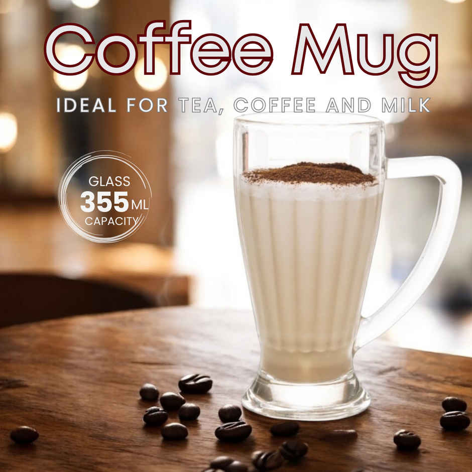 Stylo Falooda/Beer/Juice/Milkshake Mug | Set of 2 | 355 ml Each | Yera Glassware