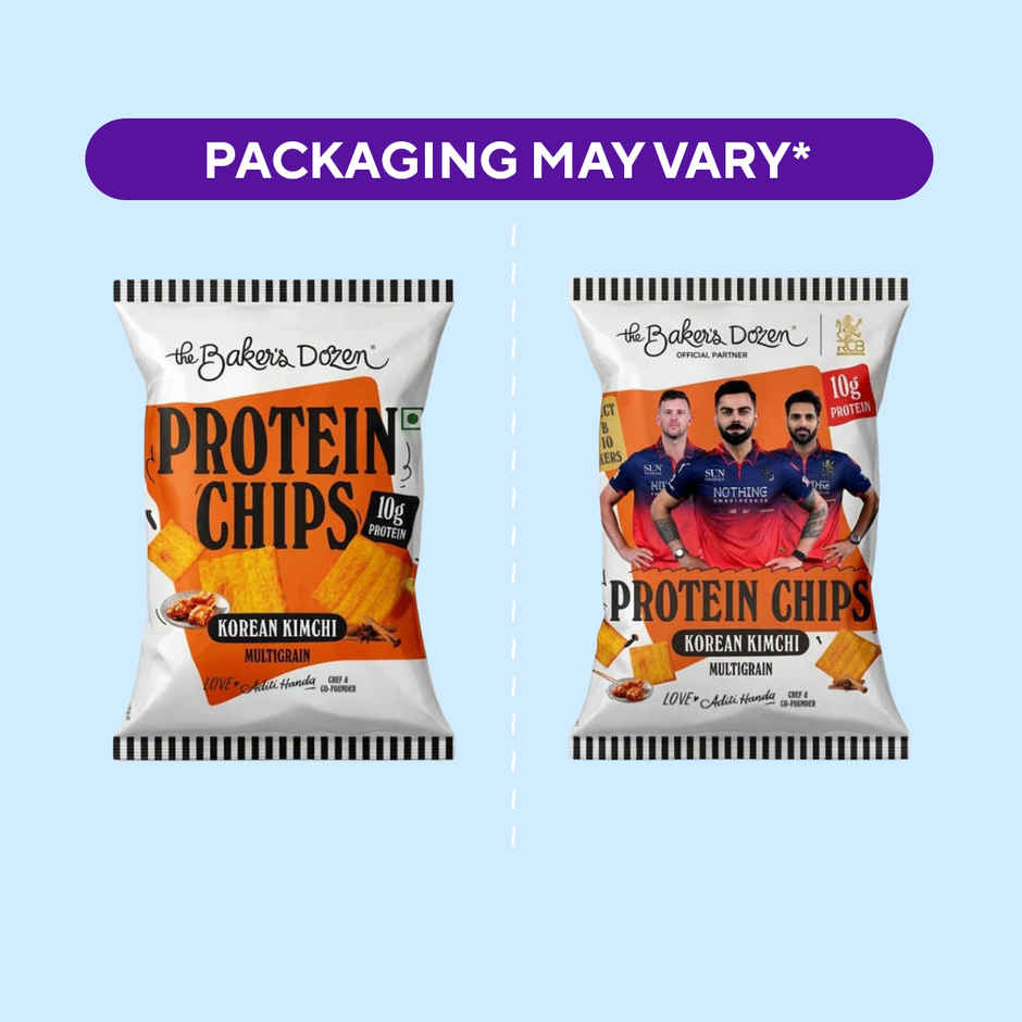 The Baker's Dozen Protein Chips Korean Kimchi Multigrain | 10g Protein | Baked | Healthy Snacks