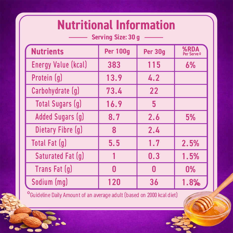 Bagrry's Crunchy Muesli 30% Fruit & Nut with Cranberries | 34% Rich Fibre Oats