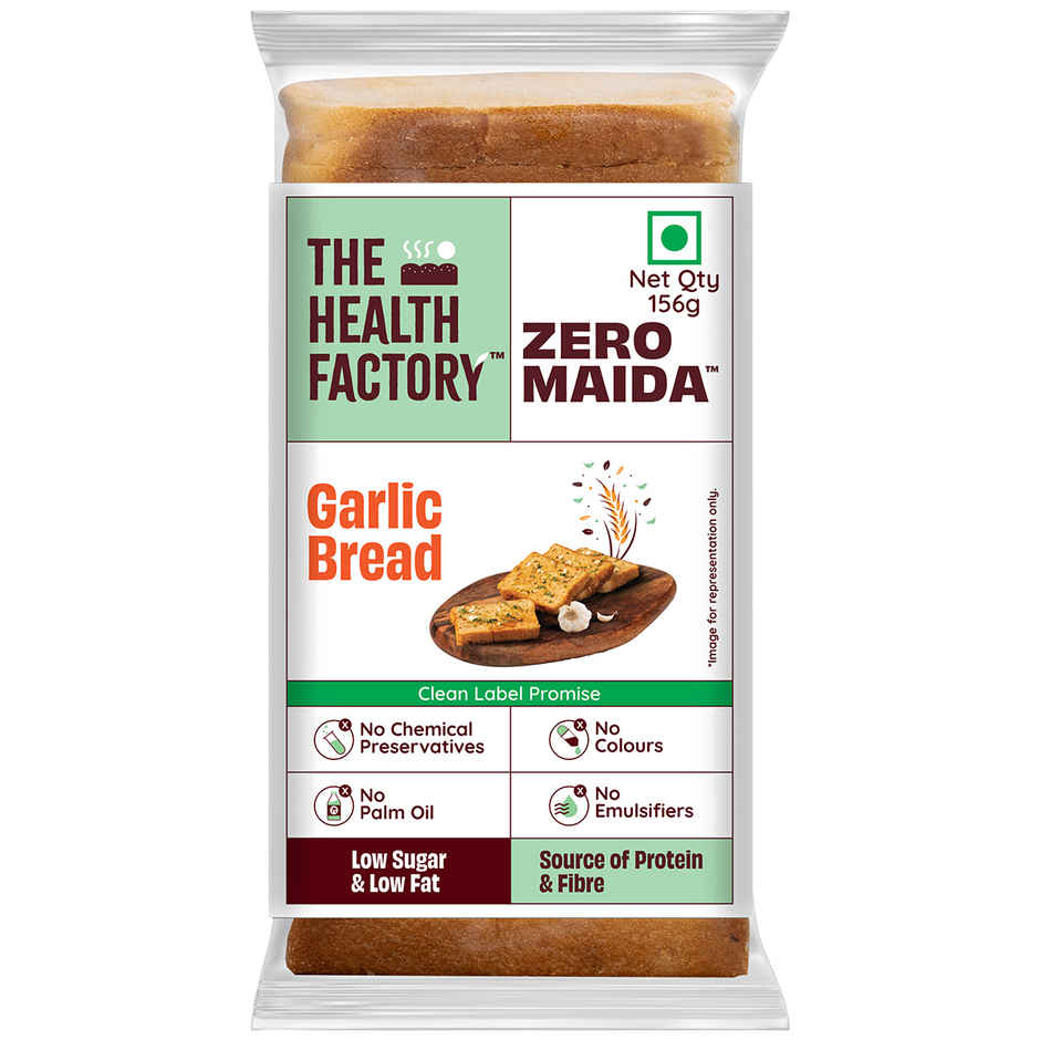 The Health Factory Garlic Bread | Zero Maida | Whole Wheat Bread