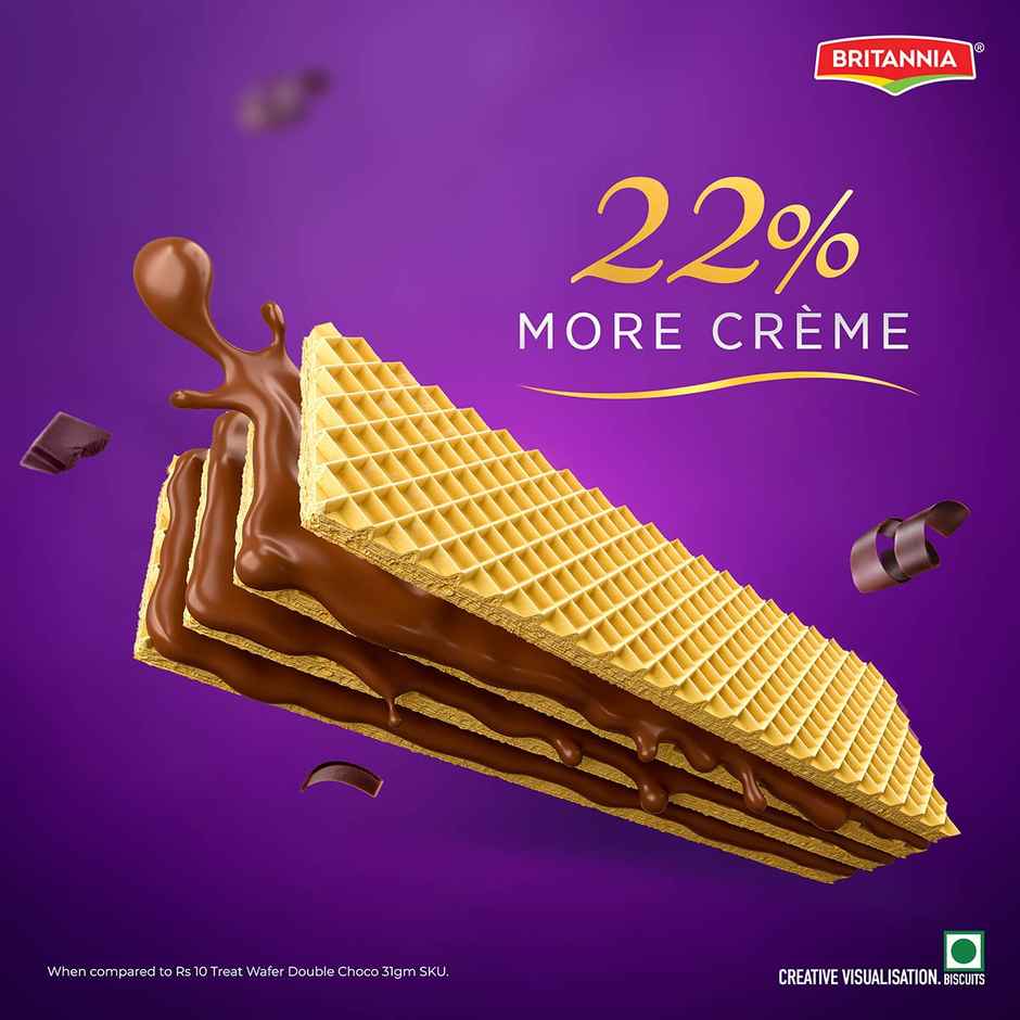Britannia Treat Rich Creme Choco Flavoured Wafers | Crispy & Chocolatey