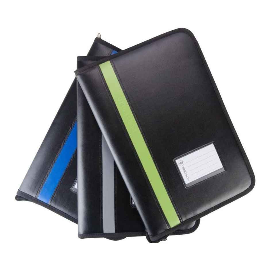 Worldone Leathrite Cover Display Book With 20 Inside Pocket With Name Card And Zipper Closure