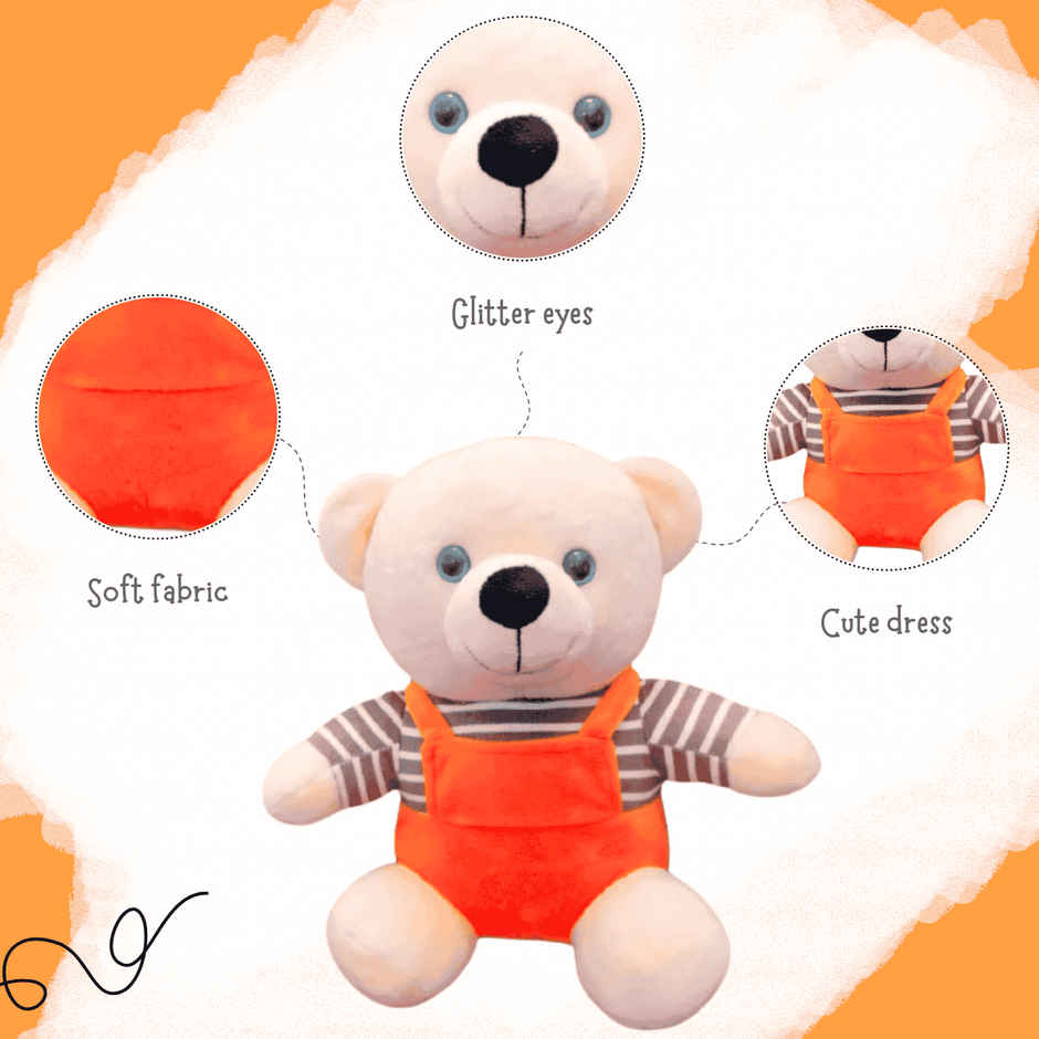 Toytales Cute Teddy Bear Soft Toy | Plushie Stuffed Toys For Kids | Cute Toys
