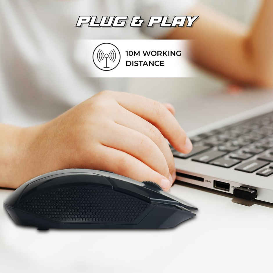 Lapcare Speedy Wireless Gaming Mouse Upto 2400 Dpi |10M Distance |3 M Clicks Duracell Battery - Black