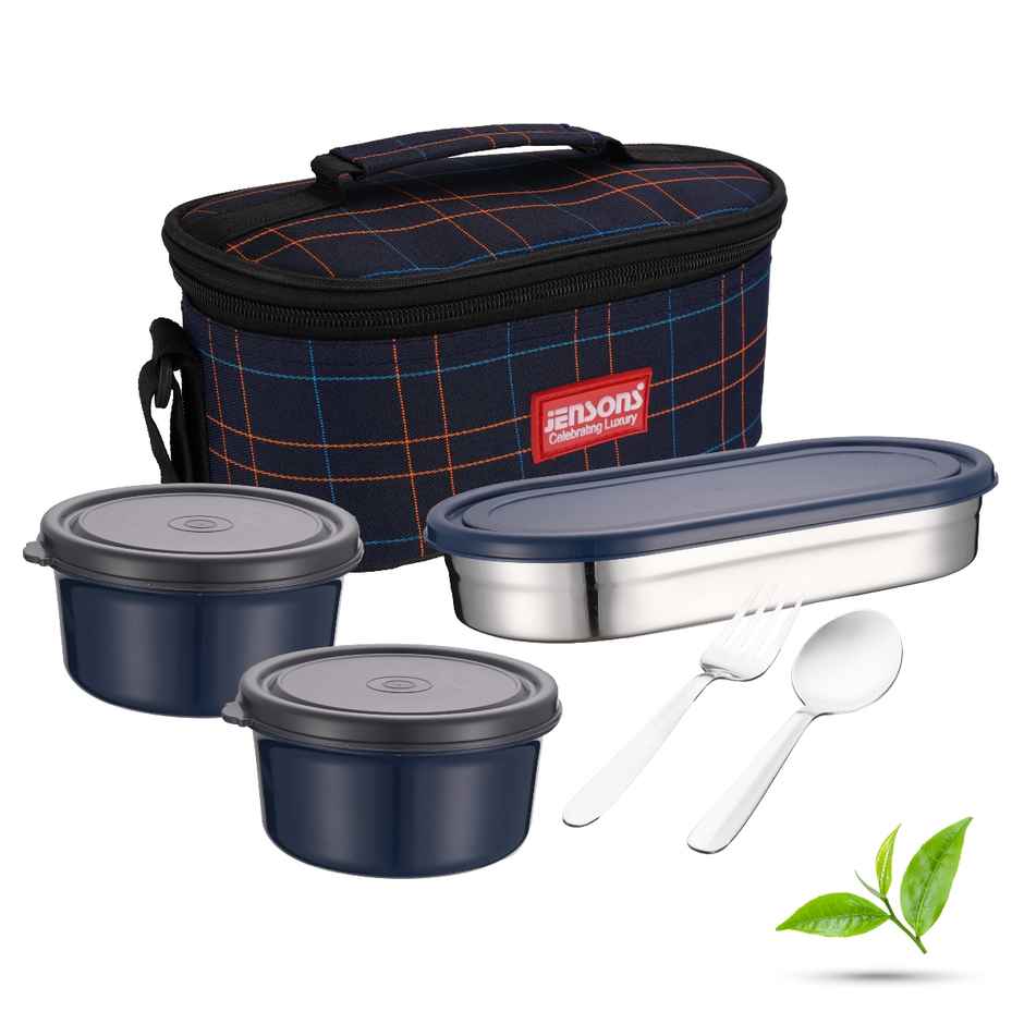 Jensons Stainless Steel Wonder 3 Lunch Box 450ml x 2 and 400ml x 1