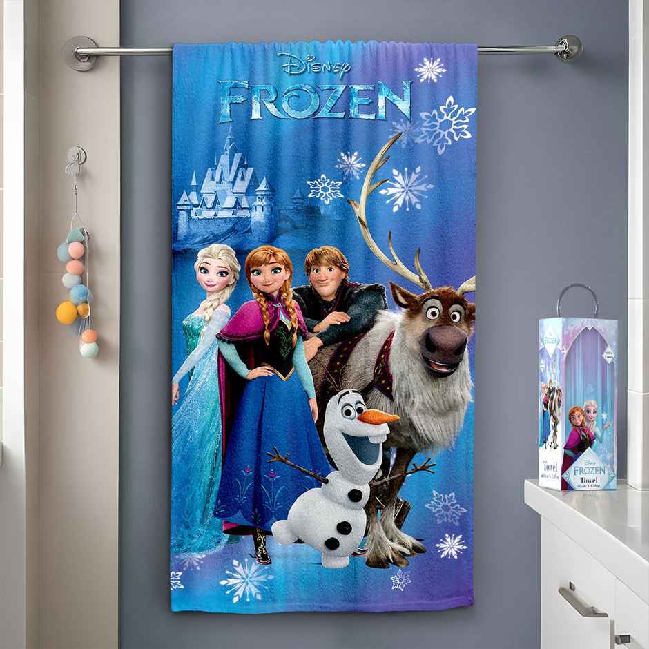 Sassoon Disney Frozen Cotton Bath Towel For Kids | Blue | 60 x 120 cm