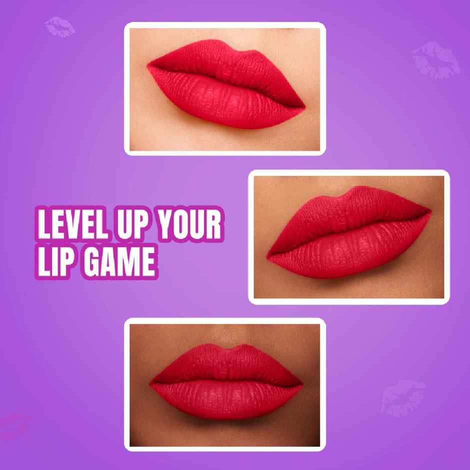 Elle 18 Color Pop Matte Lipstick | Quick Drying | Highly Pigmented | with Vitamin E | Crazy Red