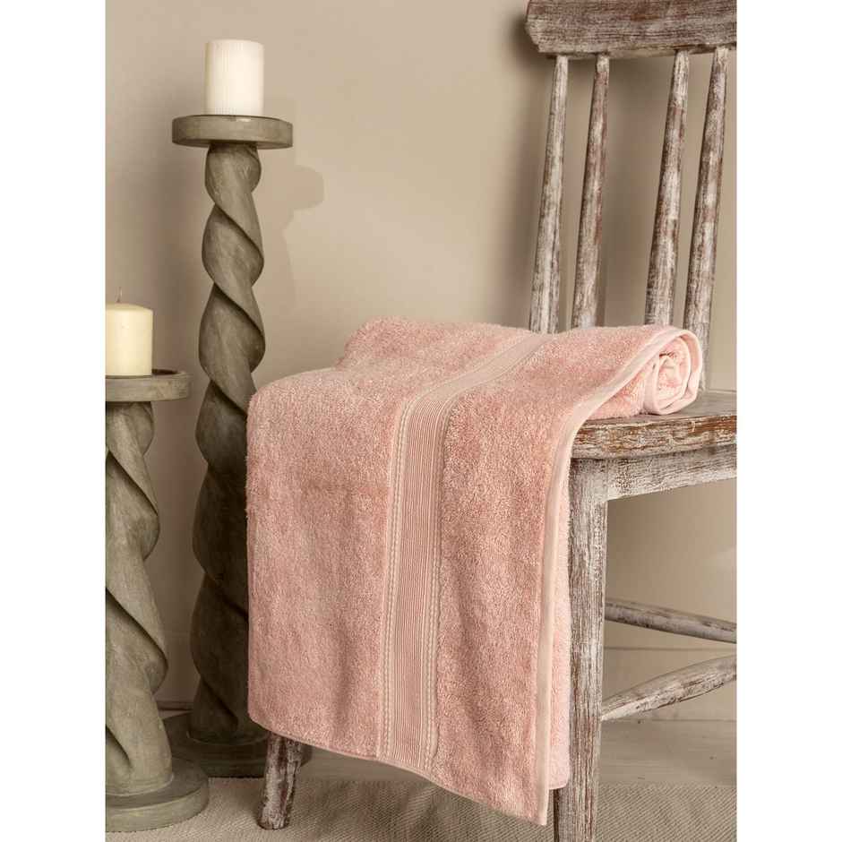 DDECOR Ecofriendly 70% Bamboo 30% Cotton Super Soft 650 GSM Solid Sustainable Bath Towel - Pink