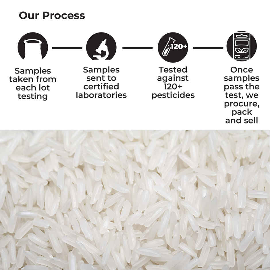 Safe Harvest Pesticide-Free Sona Masuri Rice | Gluten-Free, Unpolished, Arsenic-Free | 12 Months