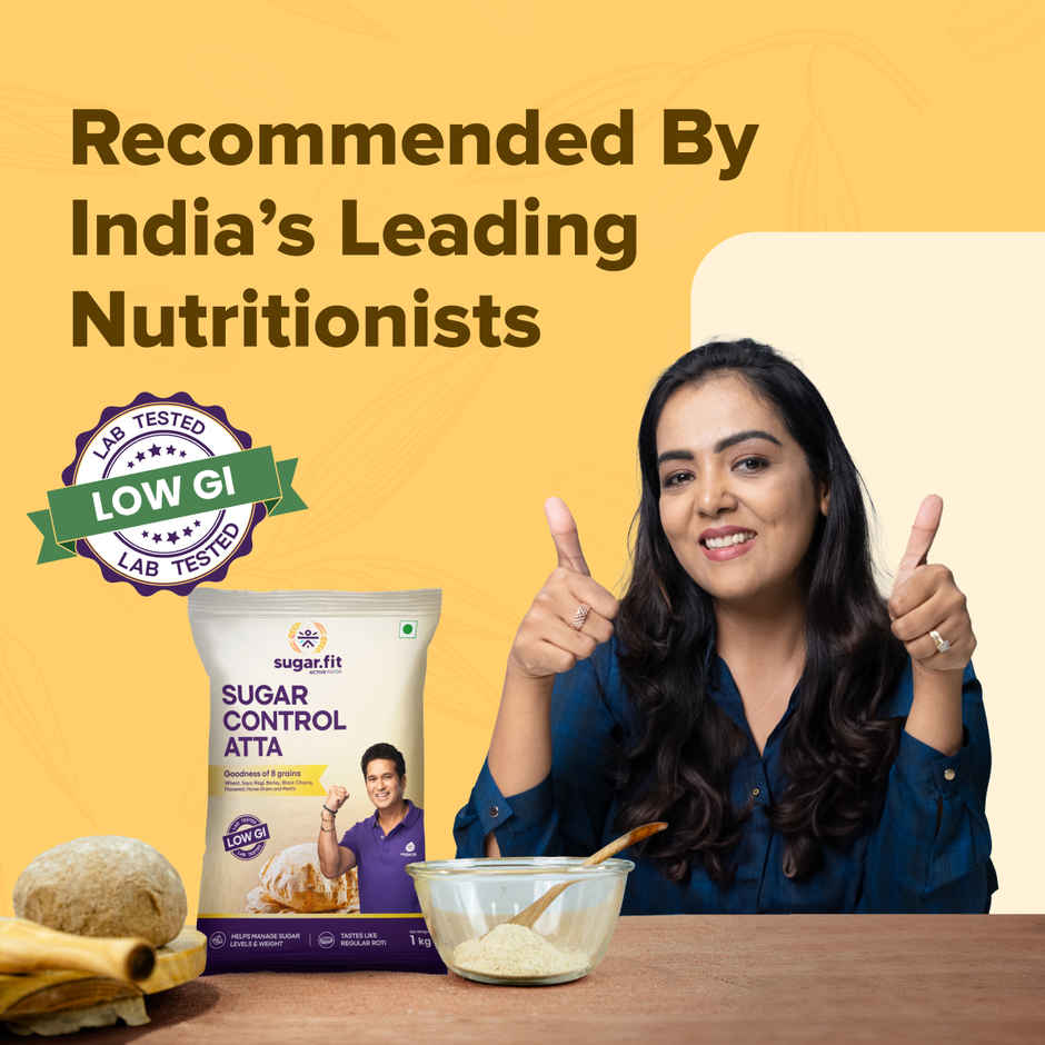 Sugar.fit Sugar Control Atta, 8-in-1 Multigrain Atta for Diabetic Care, Low GI Wheat Flour