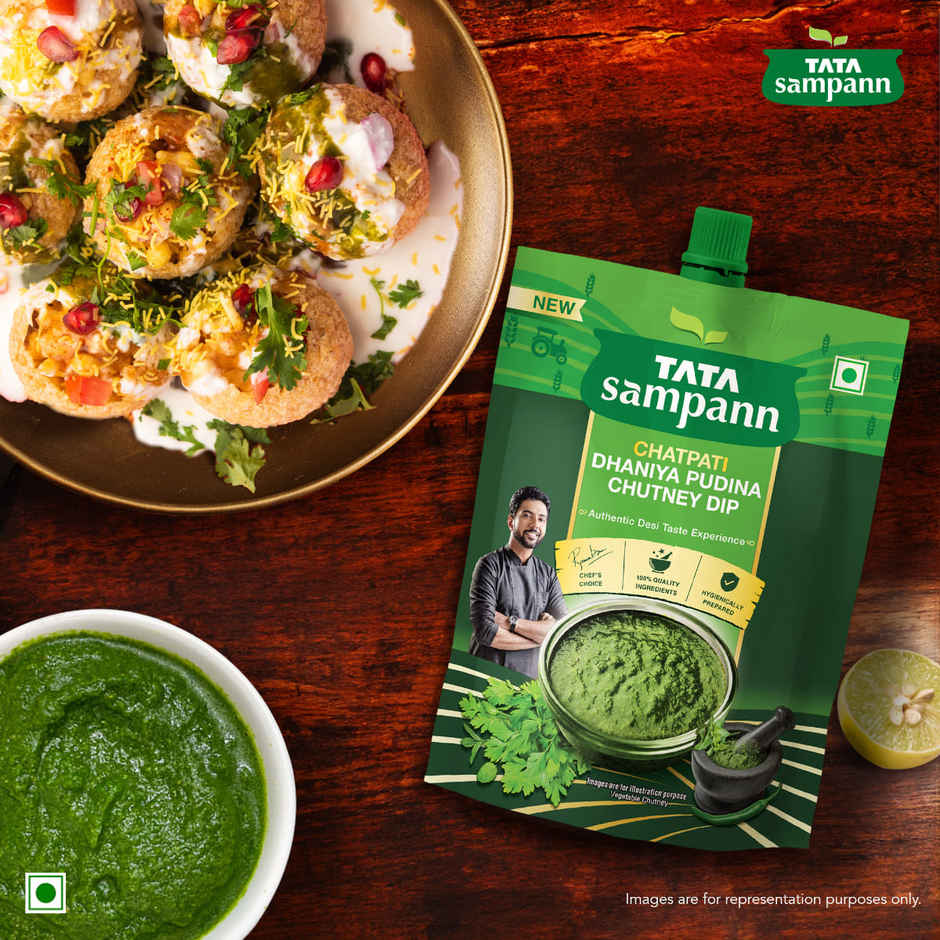 Tata Sampann Chatpati Dhaniya Pudina Chutney Dip | Made with Fresh Coriander and Mint