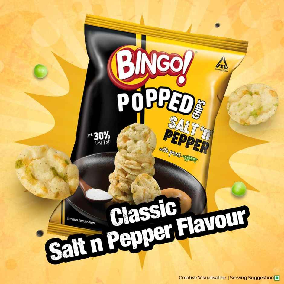 Bingo! Popped Chips Salt N Pepper | Crunchy & Savoury