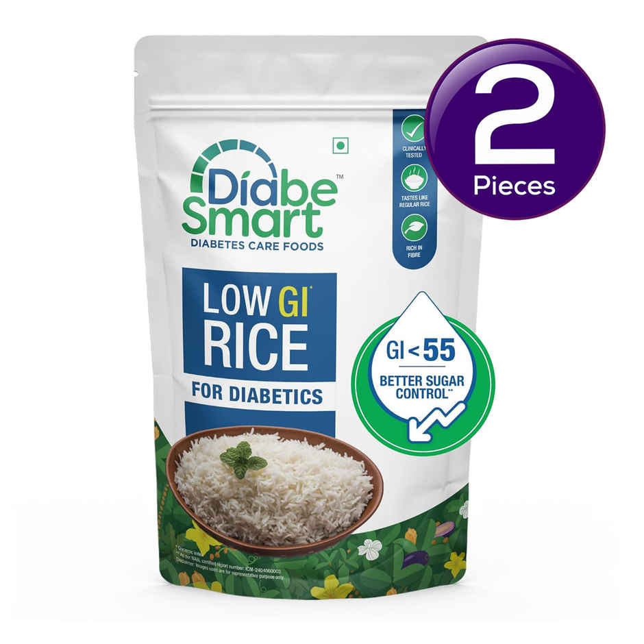 DiabeSmart Low GI Rice - Sona Masoori Diabetic Care White Rice for Sugar Control Combo