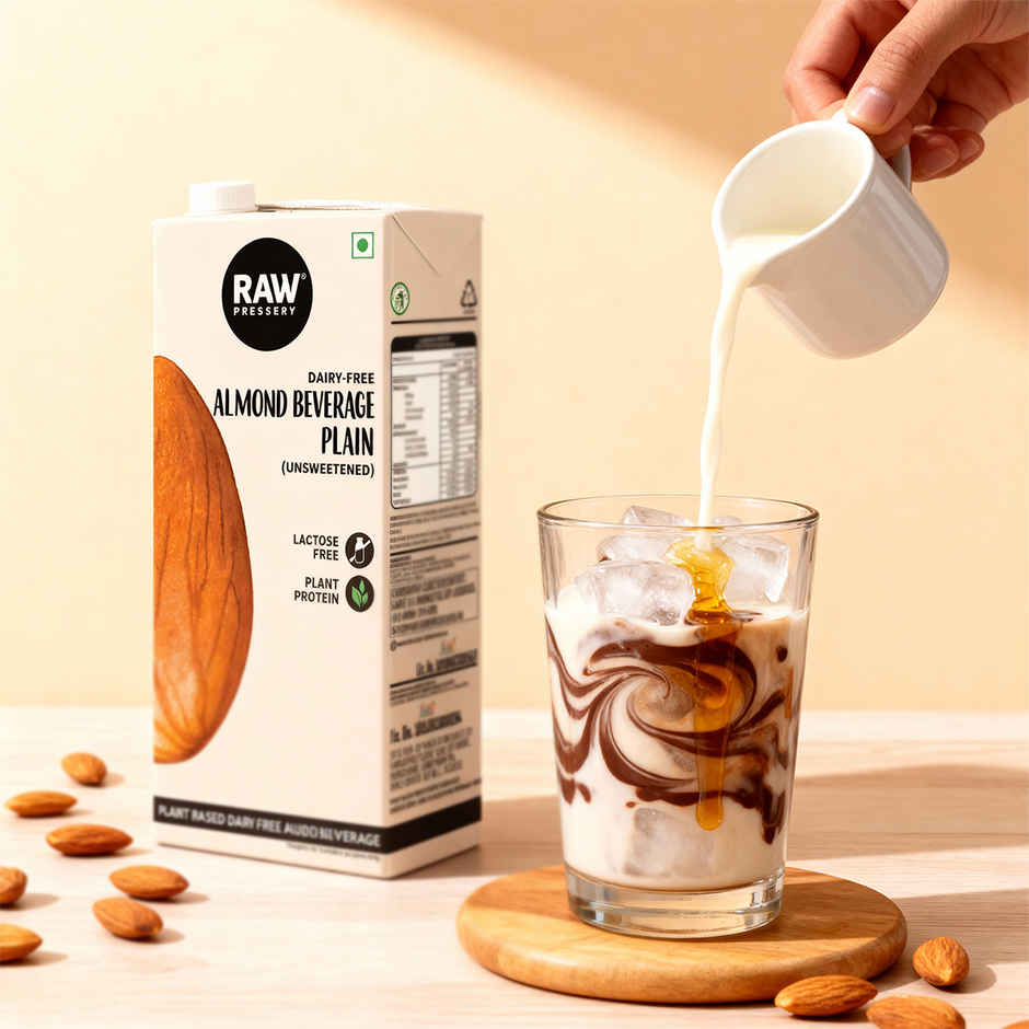 RAW Pressary Almond Bevarage Plain (Unsweetened)  Lactose Free  Vegan Drink