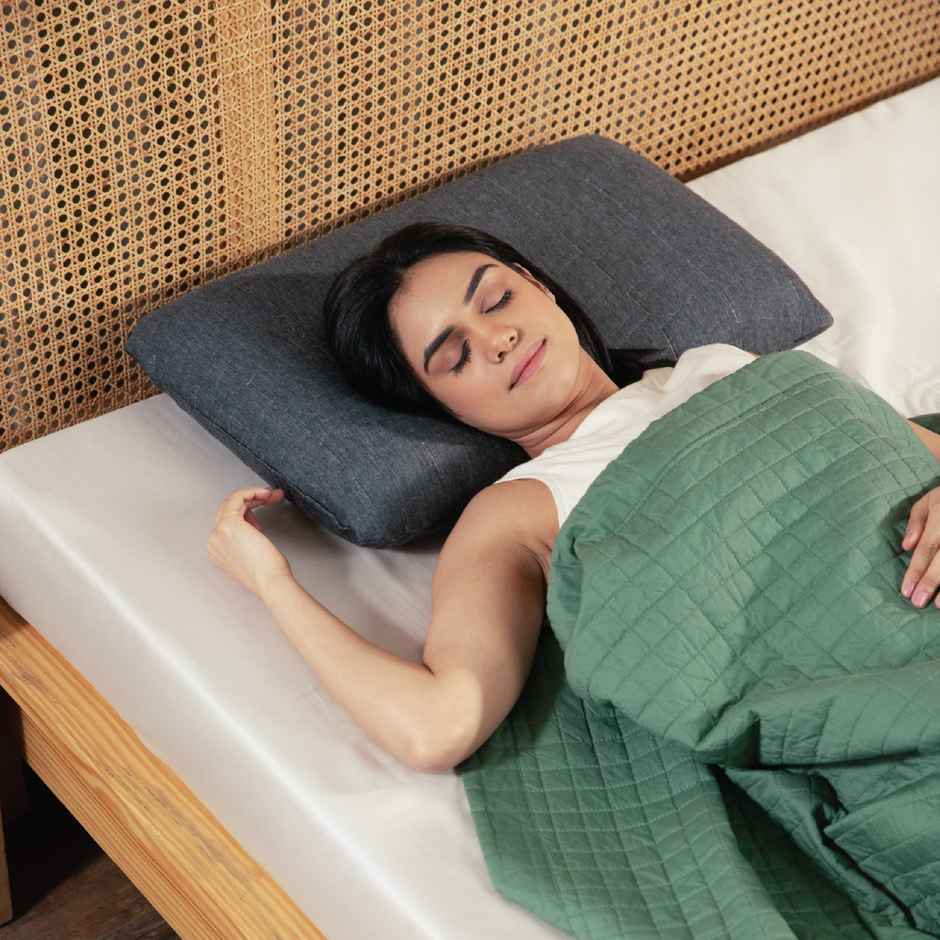 The White Willow Orthopedic Memory Foam Pillow | Medium Firm | King Size - 24 x 16 x 4 Inch - Grey