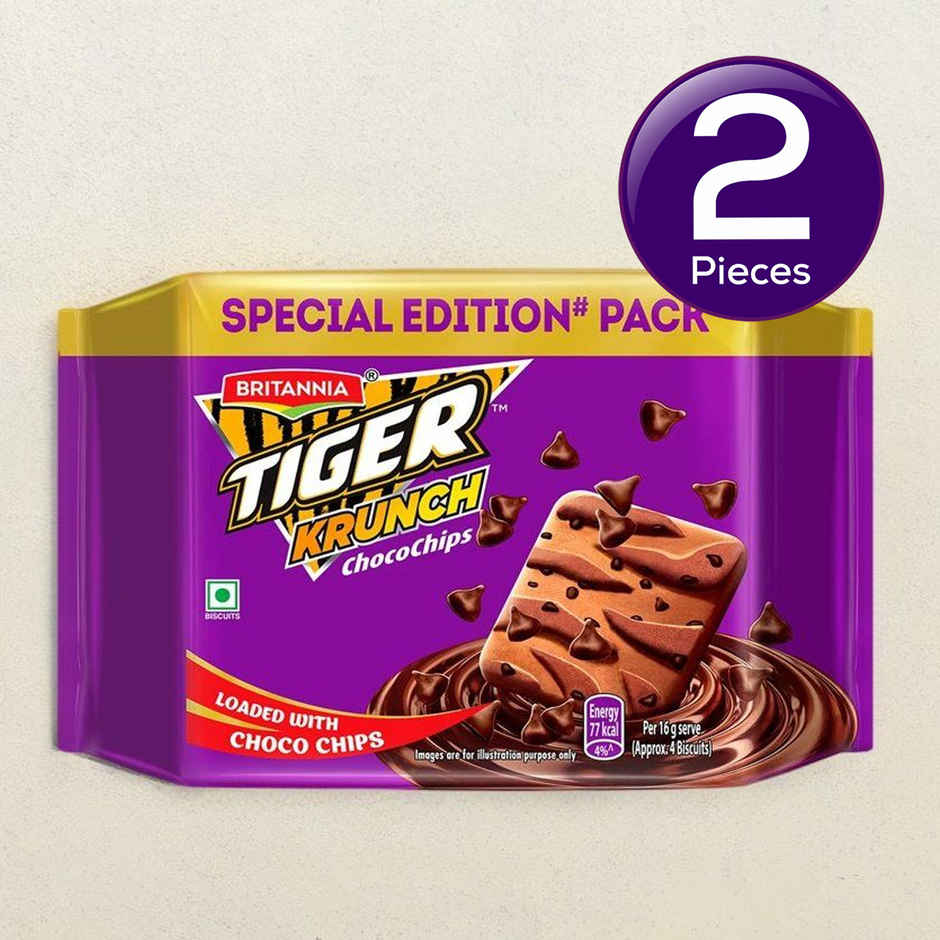 Britannia Tiger Krunch Choco Chip Flavoured Biscuits | Combo