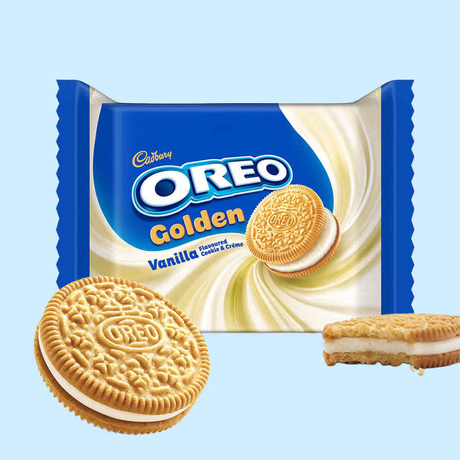 Cadbury Oreo Golden Vanilla Flavour Creme Sandwich Biscuit Family Pack