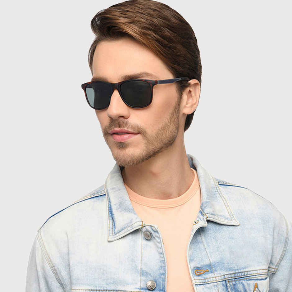 Vincent Chase By Lenskart Unisex Polycarbonate Wayfarer Sunglasses | Black and Brown - L