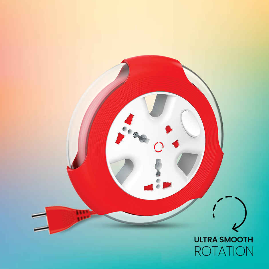 Gold Medal Krysta 2 Pin Heavy-Duty 5-Meter Cable Extension Cord|Master Switch with Indicator|Universal Sockets | Ultra-Smooth Rotation Extension Board for Home & Office Combo 