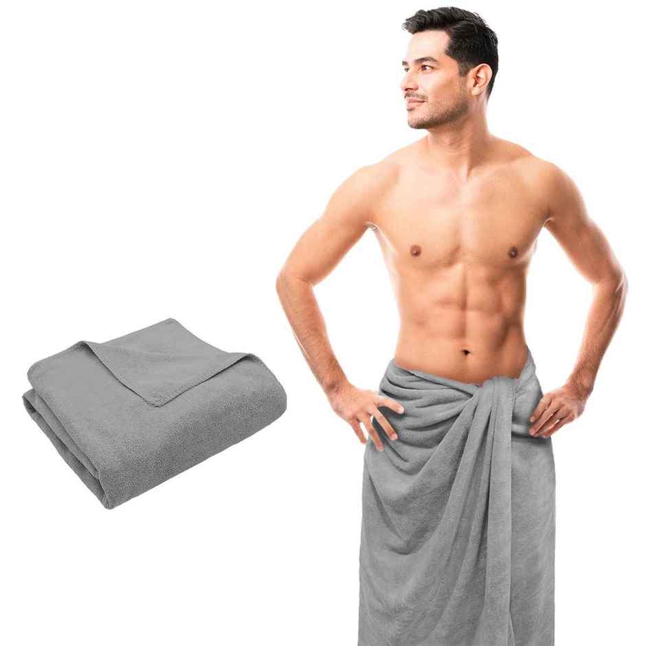 Sassoon Microfiber Large Bath Towel | Grey | 70 x 145 cm