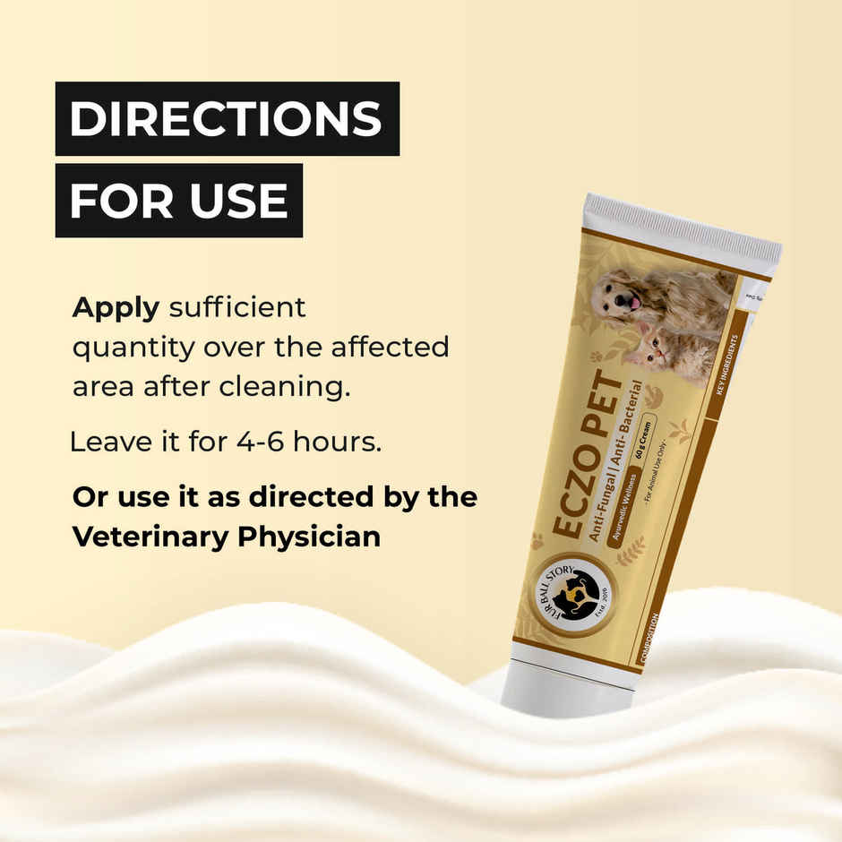 Fur Ball Story Eczo Pet Cream, Treats Skin Infections In Dogs & Cats
