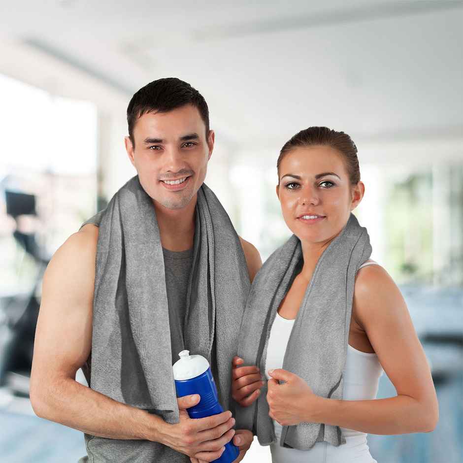Sassoon Microfiber Gym-Sports Towel | Grey | 40 x 60 cm