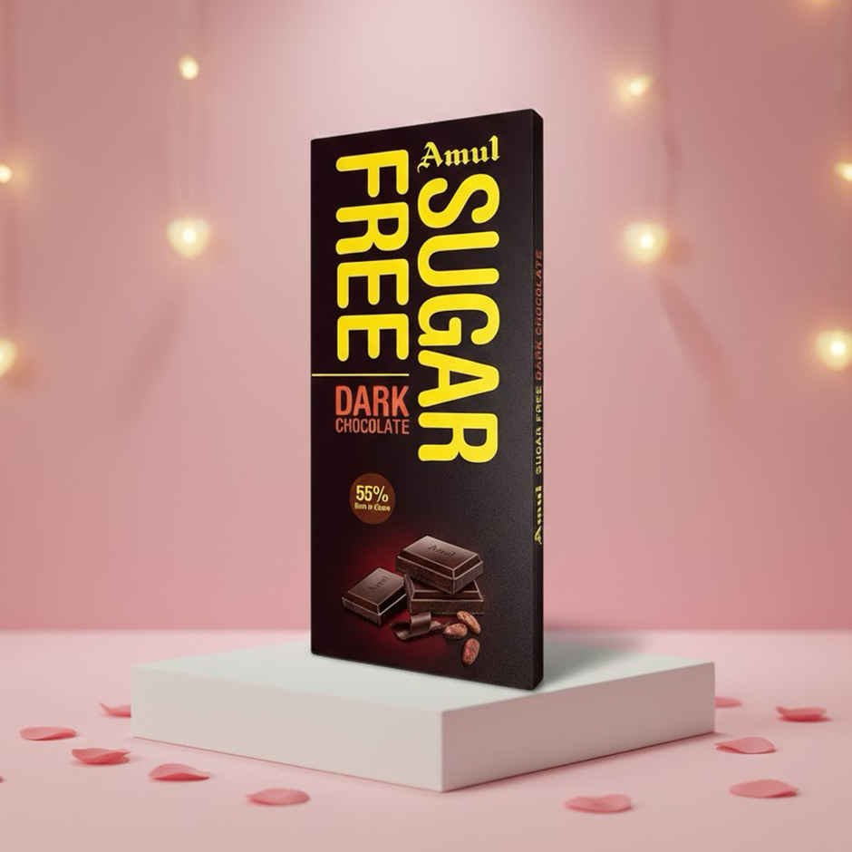 Amul Sugar Free Dark Chocolate(150gms) & Multicolour Braided Mauli Rakhi(1pc) Combo