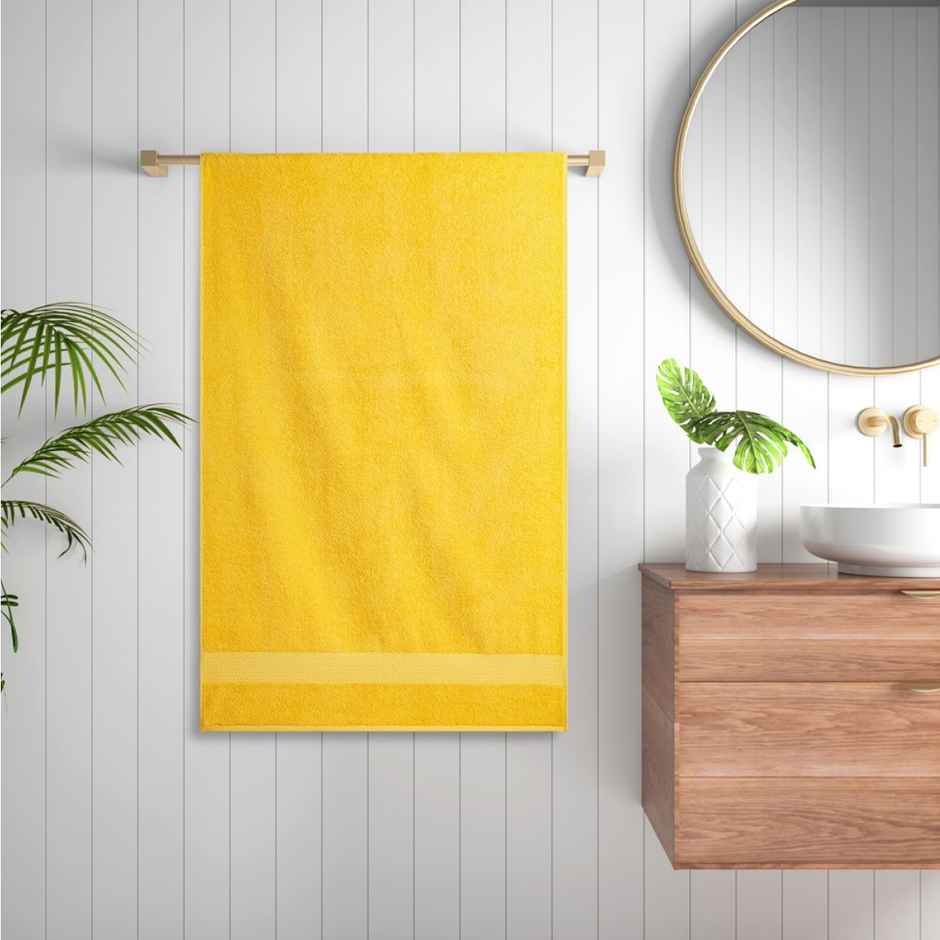 Wakefit 400 GSM Terry 100% Cotton Bath Towels | 70x140 cm | Set of 1 | Sunflower Yellow